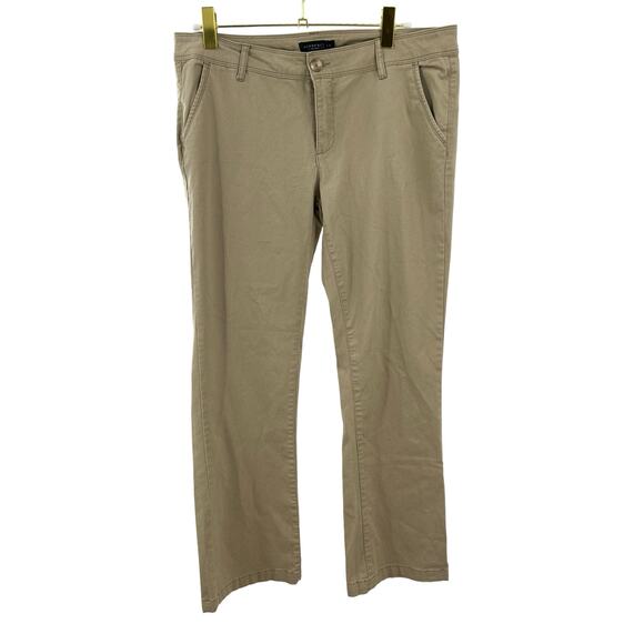 Aeropostale‎ Womens Chino Pant Mid-Rise Normal Stretch Flat Front Khaki Size 14 - Picture 1 of 8